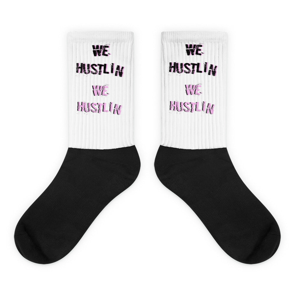 We Hustlin Black foot socks