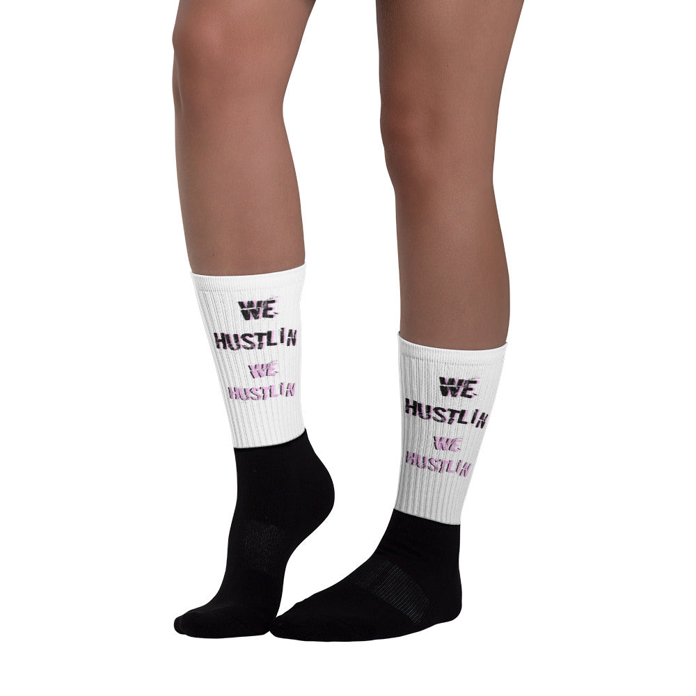 We Hustlin Black foot socks