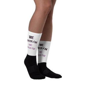 We Hustlin Black foot socks