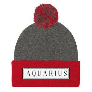 Aquarius Pom Pom Knit Cap