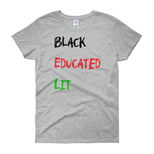 Black Educated Lit Short Sleeve T-Shirt