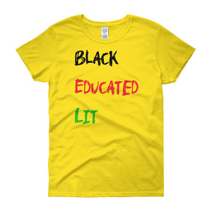 Black Educated Lit Short Sleeve T-Shirt